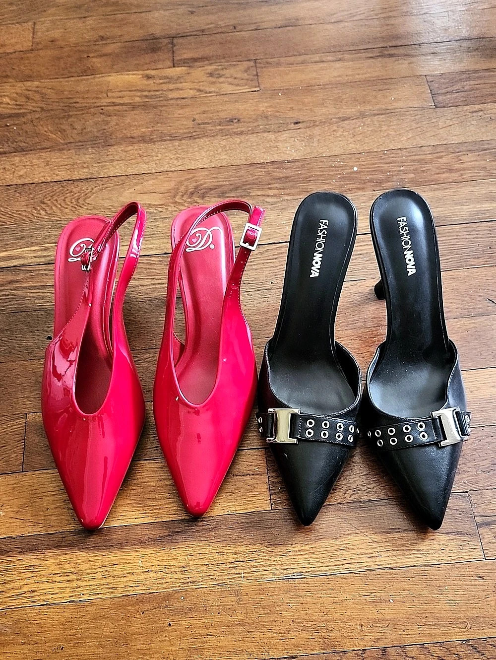 FASHION NOVA Pointed Toe Heels Set in Black & Pink